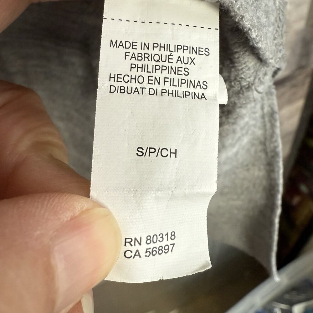 Lucky Brand Fleece Hooded Pullover-Small-Heather Gray-Lace Up-High Low Hem- - Picture 7 of 11